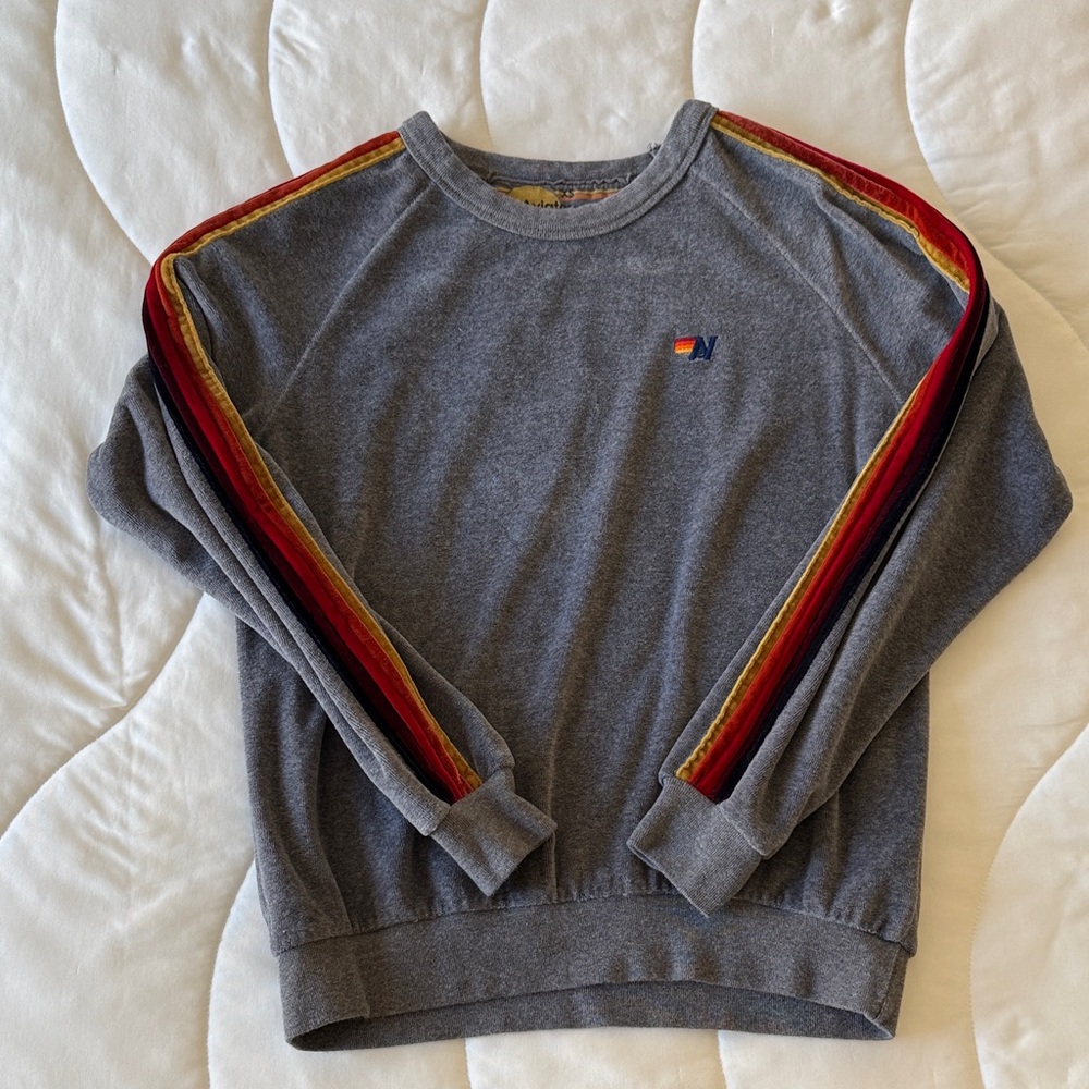 Aviator Nation Classic Velvet Grey Sweatshirt